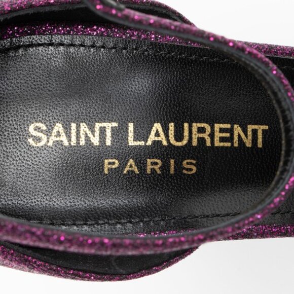 YSL Saint Laurent Glitter Amber Sandals - Size 8.5 / 38.5 true size 8.5M - Picture 9 of 16